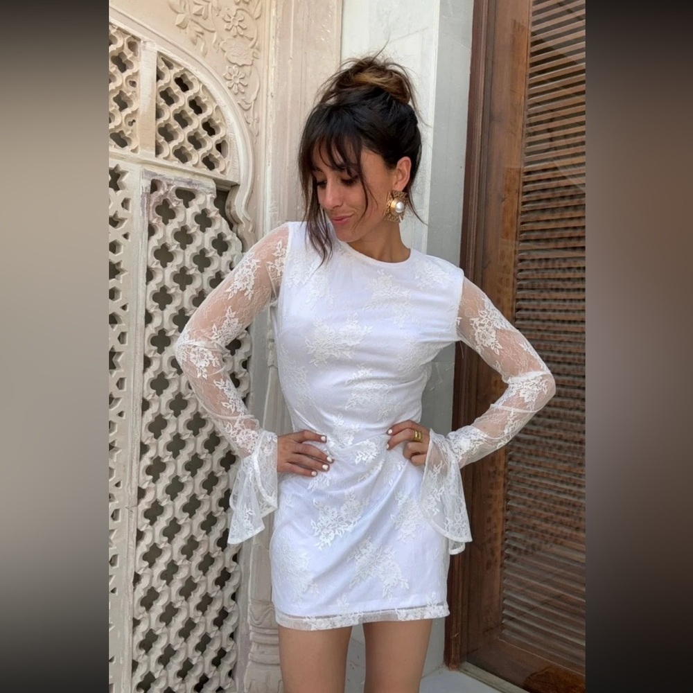 NWT 12th Tribe long sleeve lace mini dress Size M